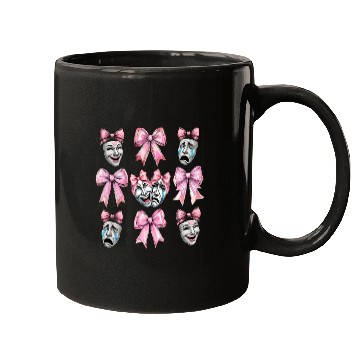 Discover Coquette Bow Theatre Mask Drama Comedy Artist Girl Mugs