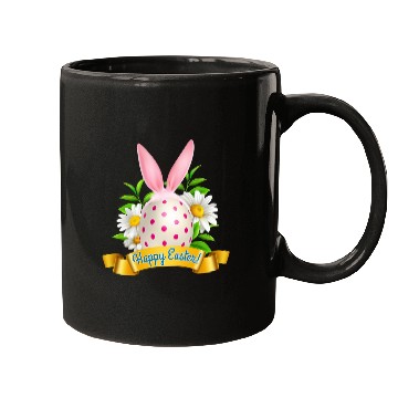 Discover Happy Easter Mugs with Bunny Ears and Egg