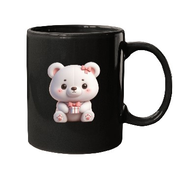 Discover Sweet Teddy Bear and Gift Box Mugs