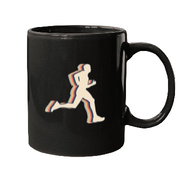 Discover Runner Marathon Running Retro Line Art Mugs