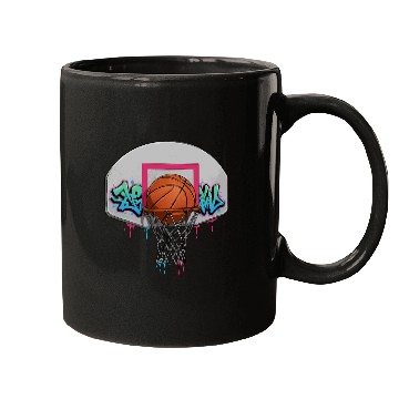 Discover Graffiti Basketball Hoop Neon Drip T‑Mugs