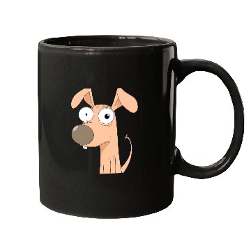 Discover Goofy Cartoon Dog with Bulging Eyes Mugs