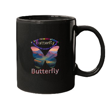 Discover "Vibrant Butterfly 'Embrace Change' Mugs