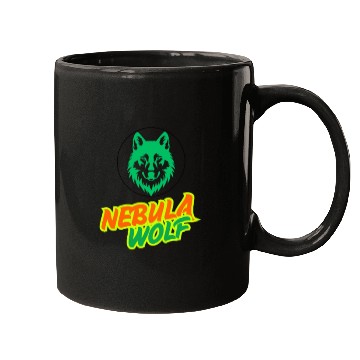 Discover Nebula Wolf – Vibrant Rasta Gradient Wolf Graphic Mugs