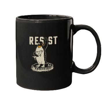 Discover Funny Protest Against Tariffs Resist Penguin Mugs