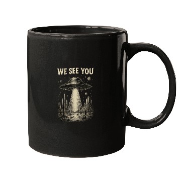 Discover We See You - Alien Spaceship Mugs