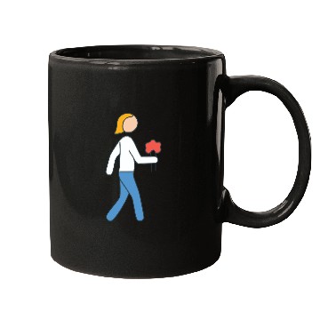 Discover Person walking with flowers in hand Mugs