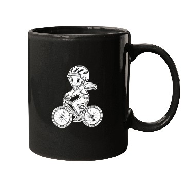 Discover Cycling Girl Sketch Mugs