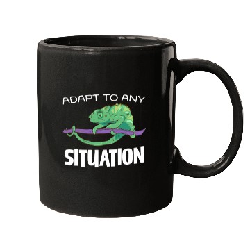 Discover Adapt to Any Situation Chameleon Illustration Mugs