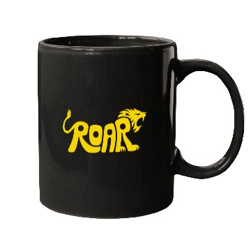 Discover Roar Bold Lion Typography for Strength and Mugs