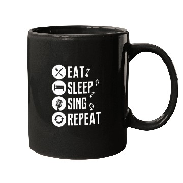 Discover Eat Sleep Sing Repeat Singing Singer Mugs
