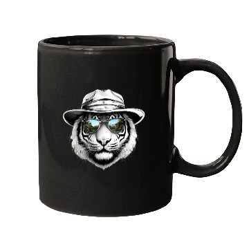 Discover Tiger Face with Bucket Hat Mugs