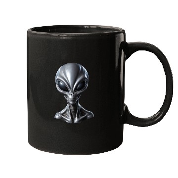 Discover Realistic Grey Alien Extraterrestrial Mugs