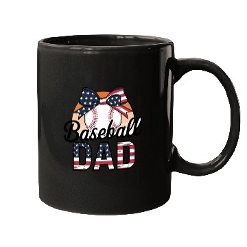 Discover Patriotic Baseball Dad Bow Design For Proud Mugs