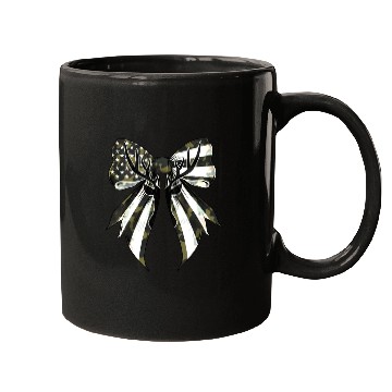 Discover Coquette Bow Deer Hunting Camouflage US Flag Pride Mugs