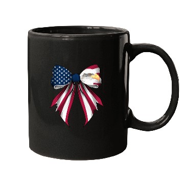 Discover Coquette Bow Bald Eagle Bird US Flag Patriotic Mugs