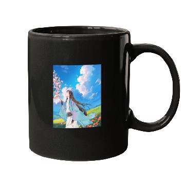 Discover Serene Blossom Anime Aesthetic Mugs