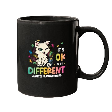 Discover Support Autistic Adults Kids Autism Different Cat Mugs