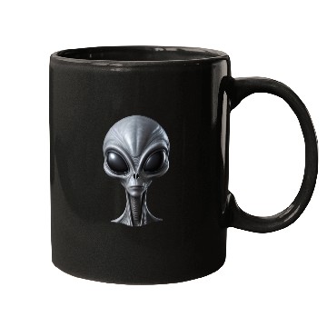Discover Realistic Grey Alien Extraterrestrial Being Mugs