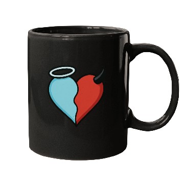 Discover Divided Heart Good and Evil Contrast Angel, Devil Mugs