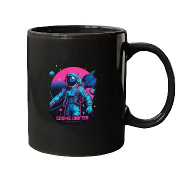 Discover Cosmic Drifter Synthwave Mugs