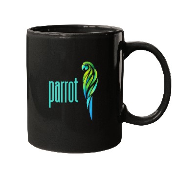 Discover a parrot in a gradient of green and blue colors Mugs