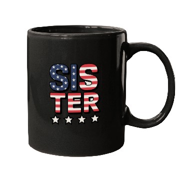 Discover Sister American Flag Stars and Stripes Design Mugs