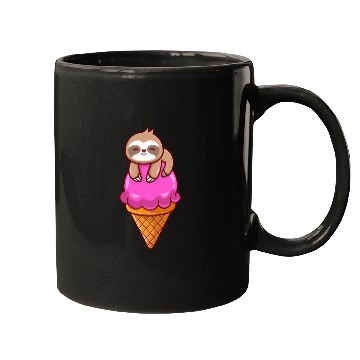 Discover Adorable Sloth on Ice Cream Cone Print Mugs