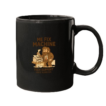 Discover Office Tech Support Caveman Joke Daily Work Humor Mugs