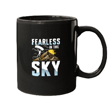 Discover Fearless in the Sky Paragliding Enthusiast Design Mugs