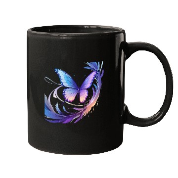 Discover Spectrum Wings – Abstract Floral Butterfly Design Mugs