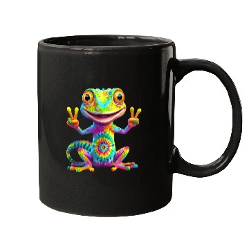 Discover Peace, Love & Lizards – Tie-Dye Gecko Vibes Mugs