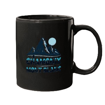 Discover Chamonix Mont Blanc Snowboard France Mugs