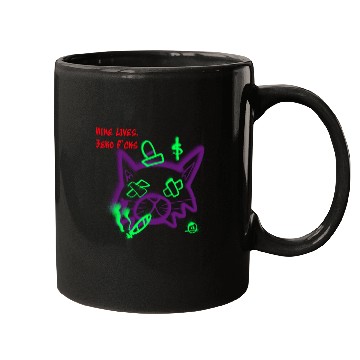 Discover Nine Lives Zero F*cks Punk Cat Mugs