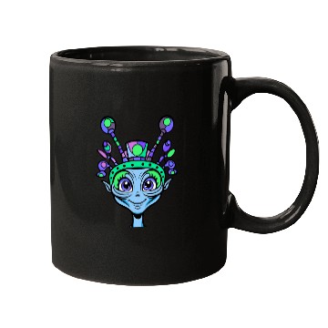 Discover Cute Alien Wearing a Funny Hat Mugs