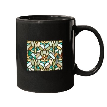 Discover Abstract Floral Stained Glass Pattern - Art Deco Mugs