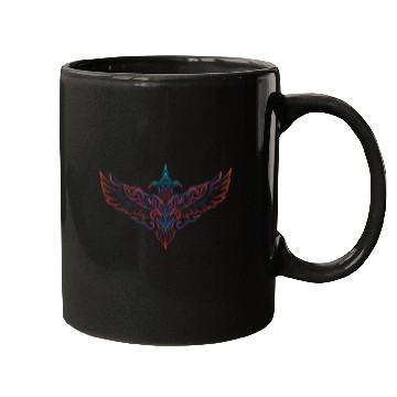 Discover Neon Tribal Two-Headed Phoenix Mugs