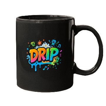 Discover DRIP Graffiti Robot Mugs – Fun Streetwear Style