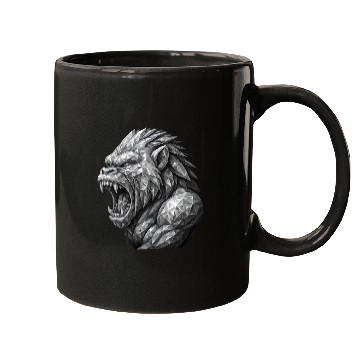 Discover Fierce Geometric angry monkey Mugs