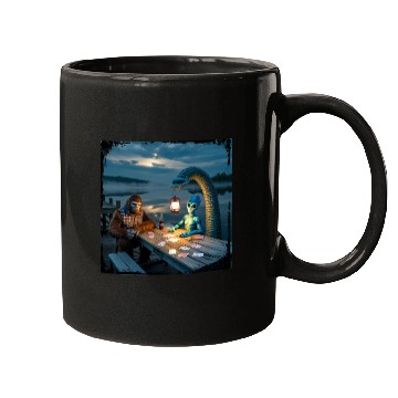 Discover Cryptid Poker Night on Loch Ness - Bigfoot, Mugs