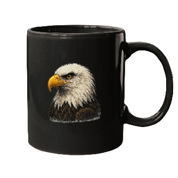Discover Majestic Bald Eagle Head Illustration Mugs