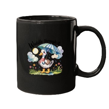 Discover Rainy Day Duck Design Mugs