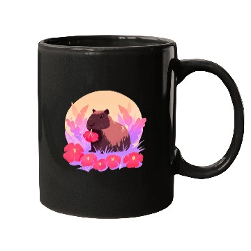 Discover Blooming Capybara Joy Mugs