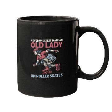 Discover Never Underestimate An Old Lady Skating Roller Der Mugs