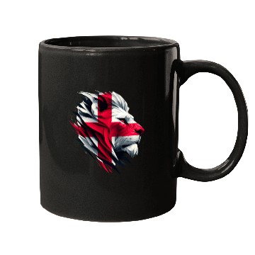 Discover Patriotic Lion Face St George's Flag Mugs