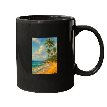 Discover Tropical Serenity – Peaceful Beach Landscape Art Mugs