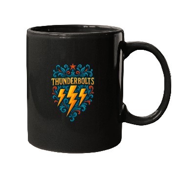 Discover Thunderbolts Emblem – Bold Lightning Crest Graphic Mugs