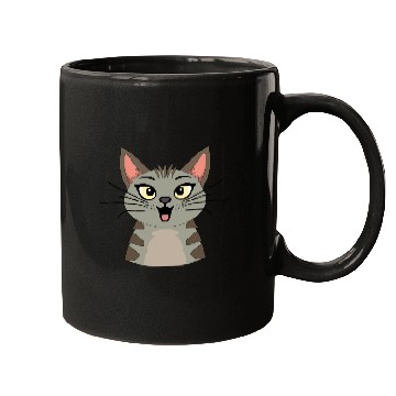 Discover Surprised Striped Cat Mugs