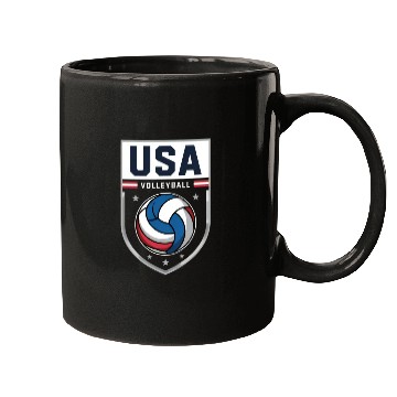 Discover USA Volleyball Emblem Design Mugs