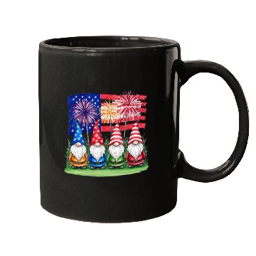 Discover Patriotic Gnomes Fireworks American Flag Mugs